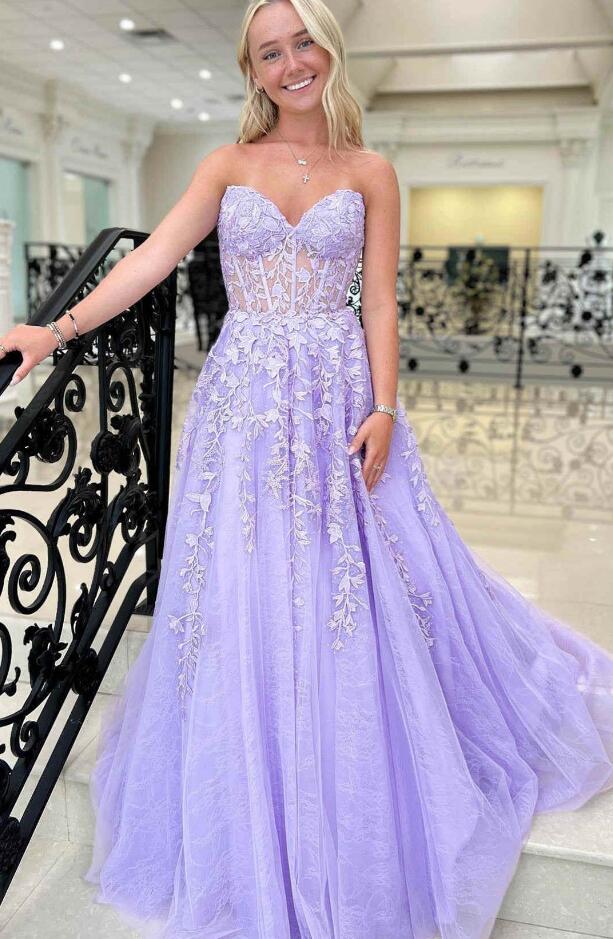 2024 Lace Prom Dresses, Long Homecoming Dresses BP981
