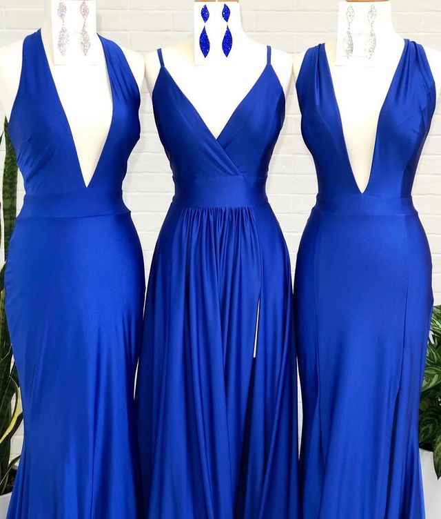 Sexy Royal Blue Floor Length Bridesmaid Dresses Online,Cheap Custom Made Wedding Formal Dresses,PDB051