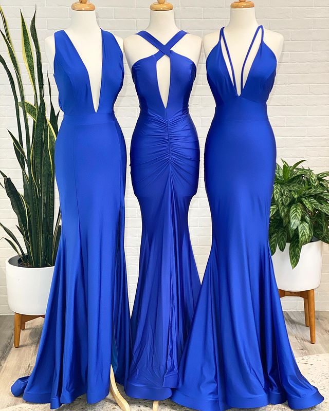 Sexy Royal Blue Floor Length Bridesmaid Dresses Online,Cheap Custom Made Wedding Formal Dresses,PDB050