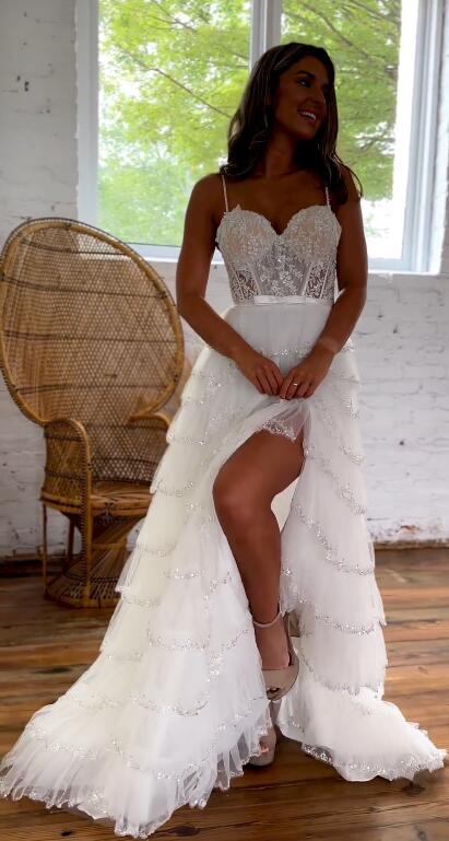 2023 Lace Long Prom Dress,Lace Wedding Dress BP888