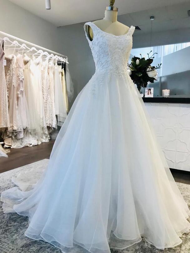 Classic A-line Wedding Dress,Long Bridal Dress PDW178