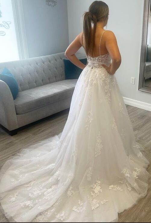 A-line Wedding Dress,Long Bridal Dress PDW185
