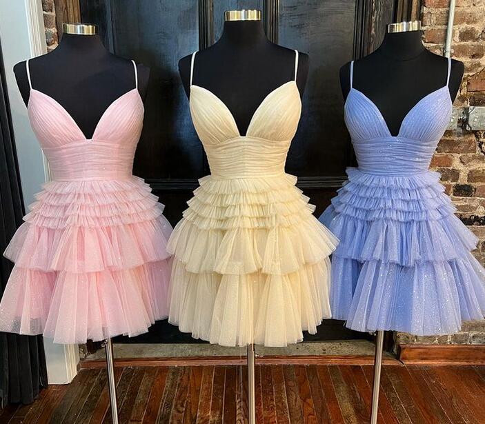 2023 Sparkly Tulle A-line Homecoming Dress BP902