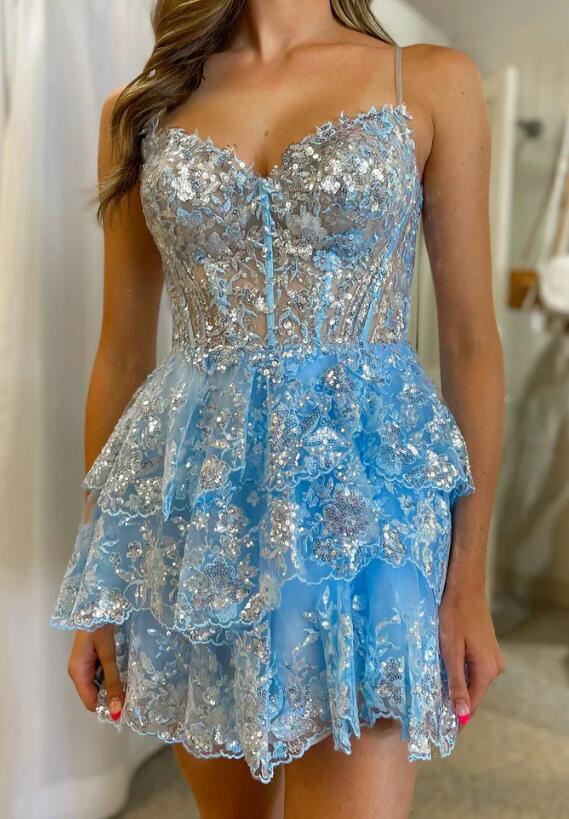 2023 Lace A-line Homecoming Dress BP903