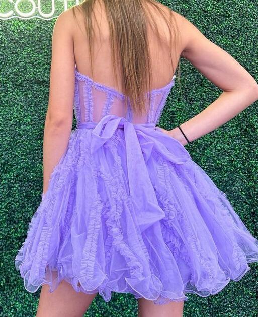 Strapless Tulle Homecoming Dress BP935