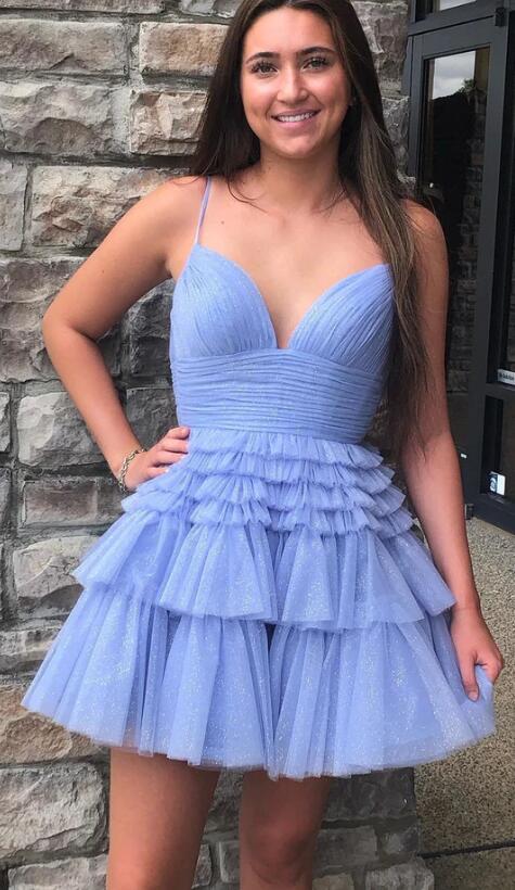 Straps Sparkly Tulle Homecoming Dress  BP929