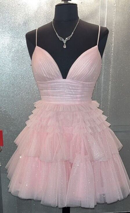 Straps Sparkly Tulle Homecoming Dress  BP929
