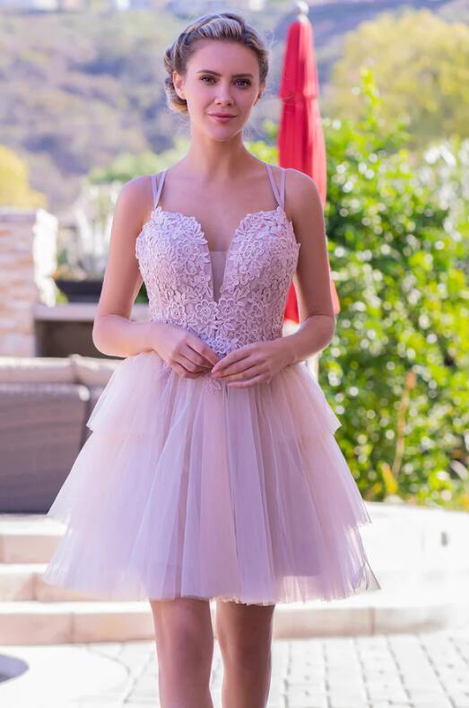 A-line Tulle/Lace Homecoming Dress BP942