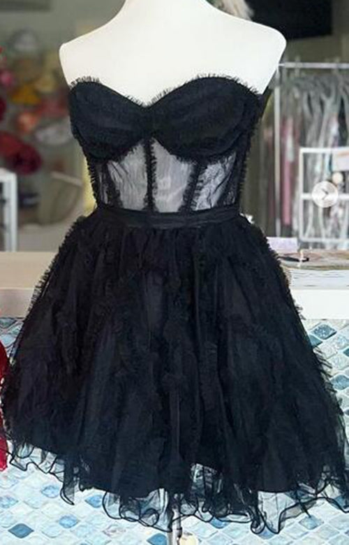 Black Tulle Homecoming Dress BP964