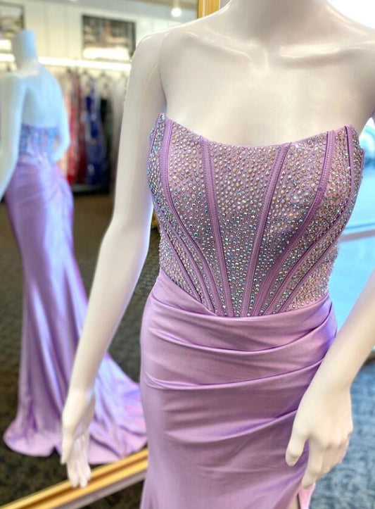 Straps Mermaid Long Prom Dress with Beaded Top BP1114