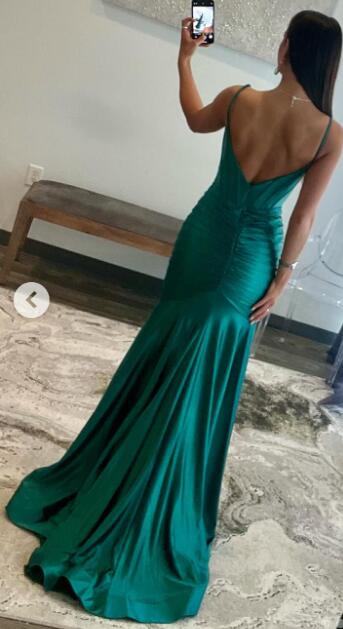 2024 Mermaid Satin Prom Dress with Slit BP1053