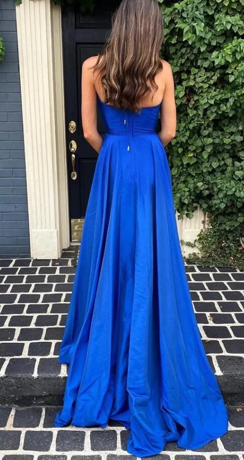 2024 Royal Blue Straps Long Prom Dress BP1086