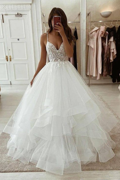 V-neck Lace/Tulle Wedding Dresses ,Fashion Custom made Bridal Dress PDW061