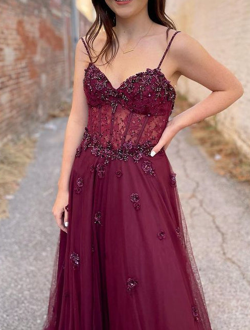 V-neck Long Prom Dresses with Appliques and Beading Winter Formal Dresses,Evening Dresses PPS153
