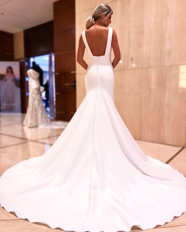 Simple Mermaid Wedding Dresses,Fashion Custom made Bridal Dress,PDW102