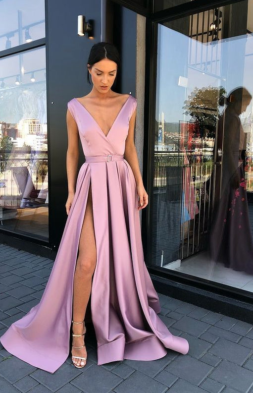 Sexy Long Prom Dresses with Slit,Evening Dresses,Winter Formal Dresses,BP590