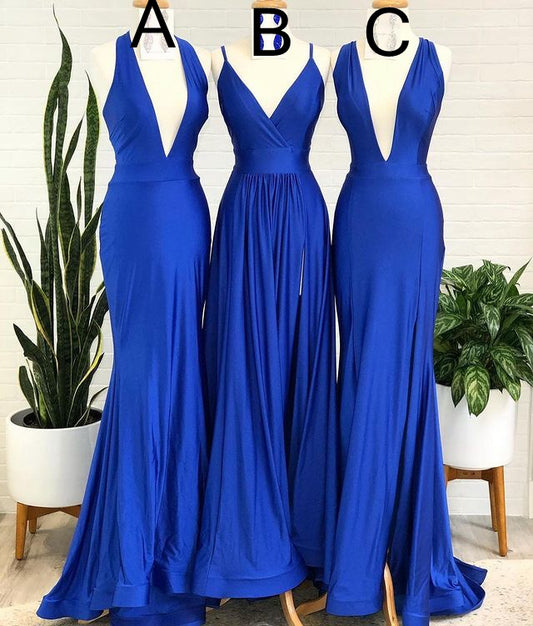 Sexy Royal Blue Floor Length Bridesmaid Dresses Online,Cheap Custom Made Wedding Formal Dresses,PDB051