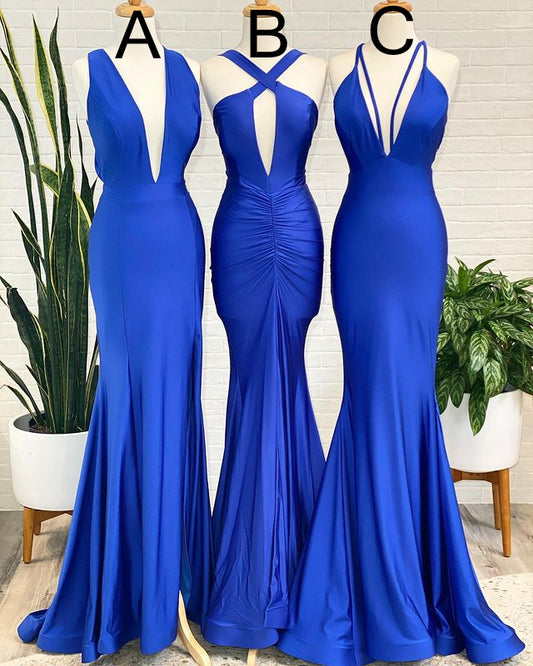 Sexy Royal Blue Floor Length Bridesmaid Dresses Online,Cheap Custom Made Wedding Formal Dresses,PDB050