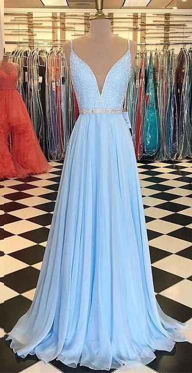 A-line Long Prom Dress with Beading, Popular Evening Dress ,Fashion Wedding Party Dress PDP0115