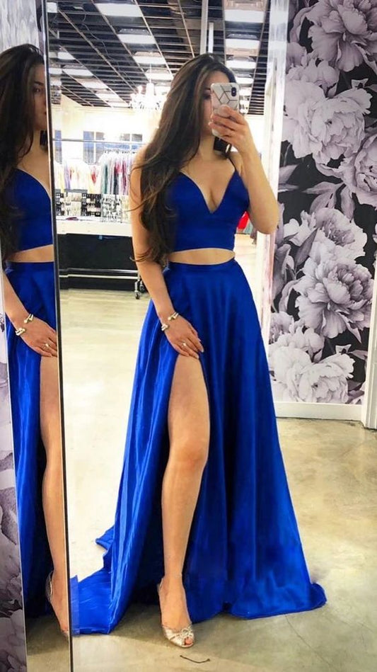 Sexy Two Pieces Prom Dress Long Prom Dresses 8th Graduation Dress Formal Dress PDP0562