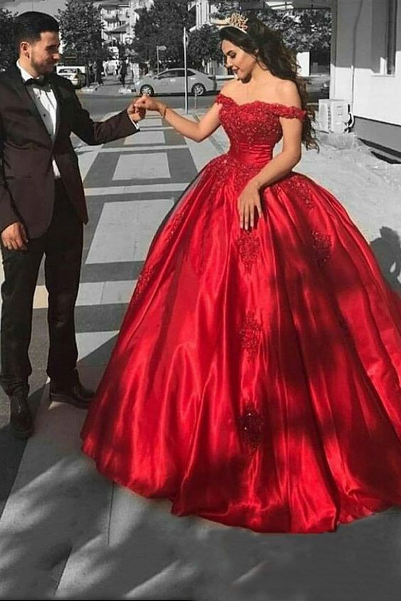 Ball Gown Prom Dresses with Applique and Beading ,Long Prom Dress , Sweet 16 Quinceanera Dress PDP0661