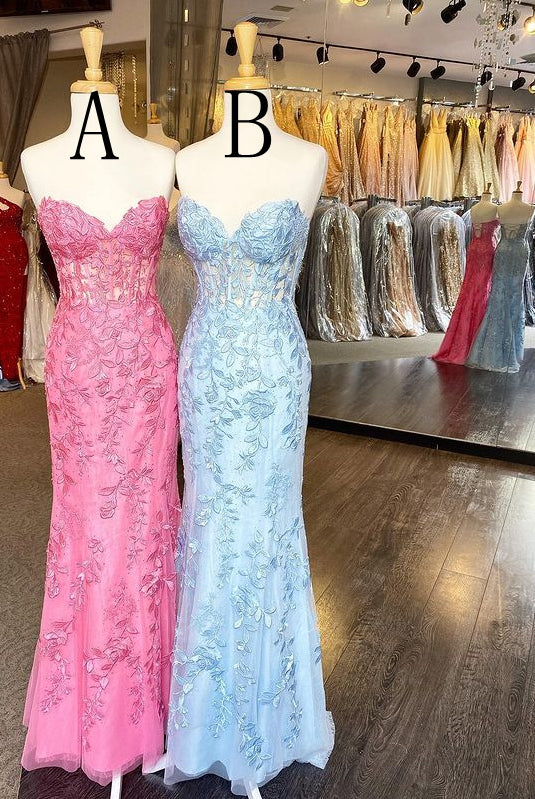 Sweetheart Long Prom Dresses with Appliques and Beading,Evening Dresses,Winter Formal Dresses,BP620