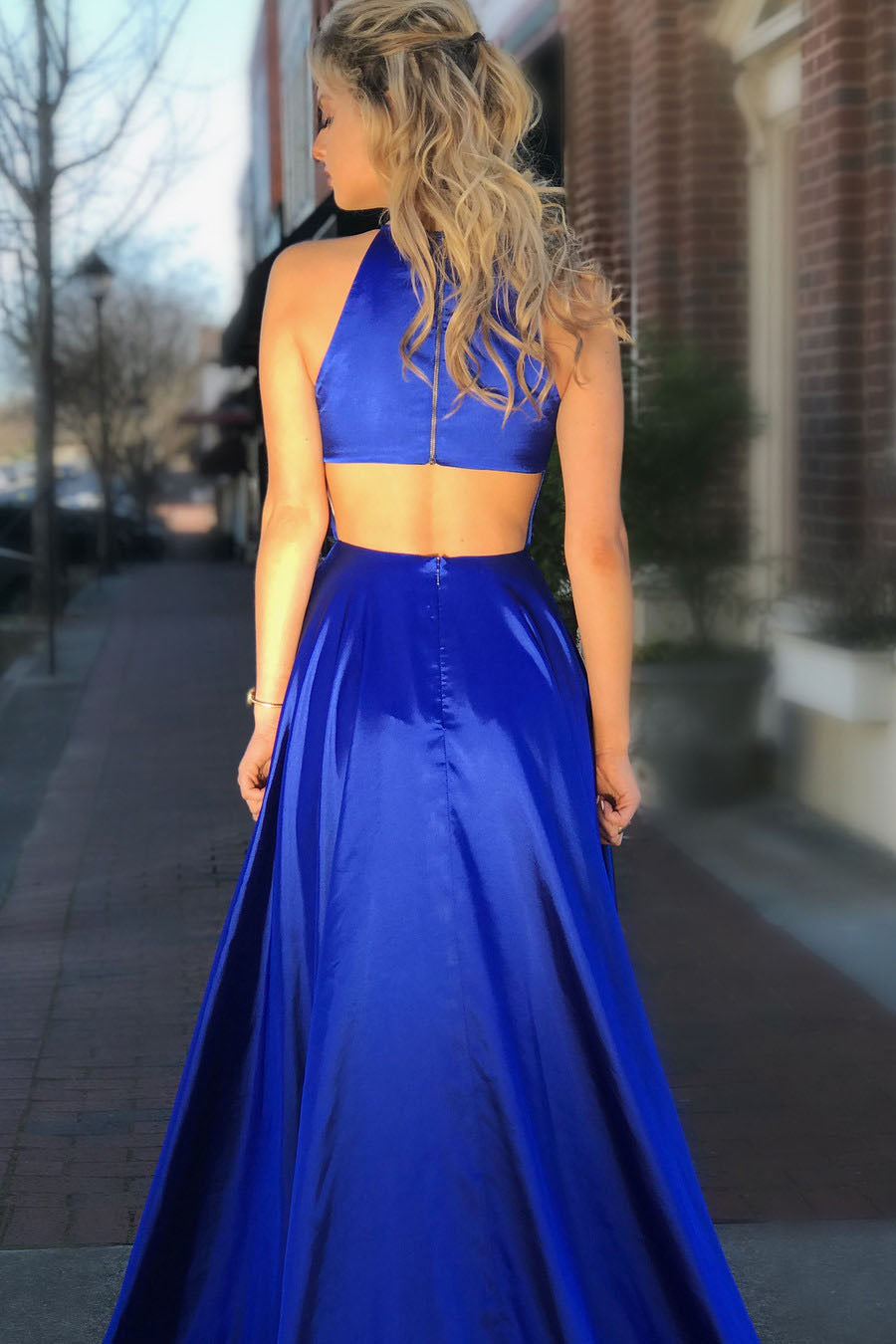 Royal Blue Long Prom Dress with Slit,Fashion School Dance Dress PDP0145