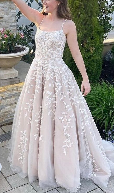 Lace/Tulle Long Prom Dresses,Homecoming Dresses,BP690