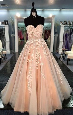 Long Prom Dresses with Applique and Beading 8th Graduation Dress School Dance Winter Formal Dress PDP0497