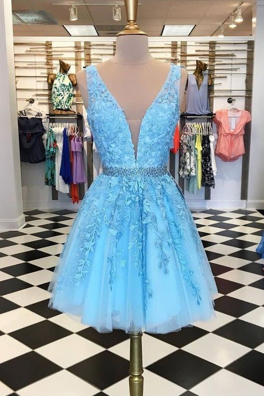 Short Homecoming Dress with Applique and Beading , Popular Short Prom Dress  PDH0042