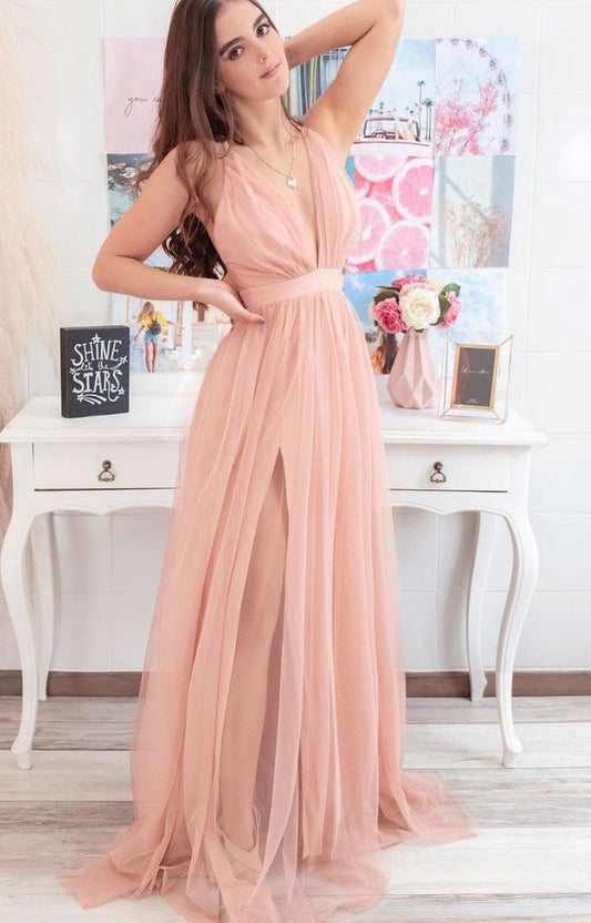 Sexy Simple Long Prom Dresses with Slit,Evening Dresses,Winter Formal Dresses,BP639
