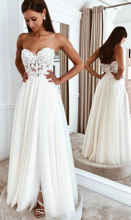 Strapless A-line Beach Wedding Dress ,Fashion Custom made Bridal Dress PDW032
