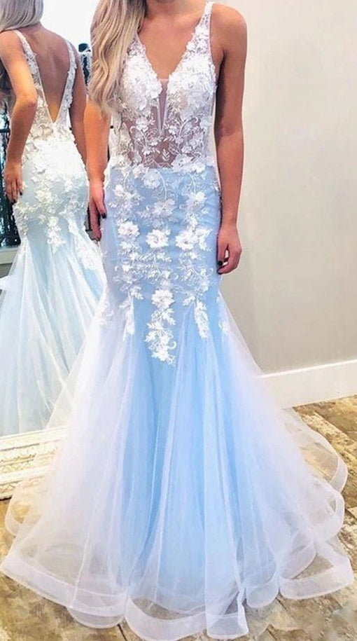Mermaid Prom Dresses with Applique and Beading , Long Prom Dress ,Fashion School Dance Dress Formal Dress PDP0676