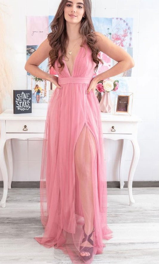 Sexy Simple Long Prom Dresses with Slit,Evening Dresses,Winter Formal Dresses,BP640