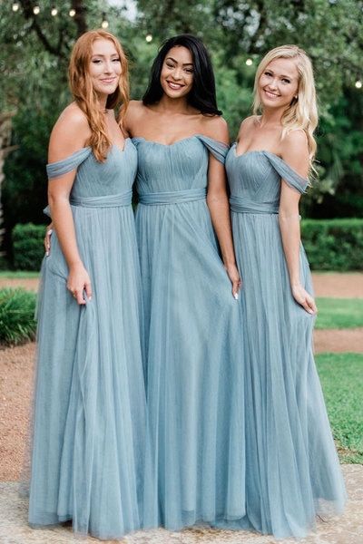 Off Shoulder Long Bridesmaid Dresses ,Cheap Custom Made Wedding Formal Dresses PDB020