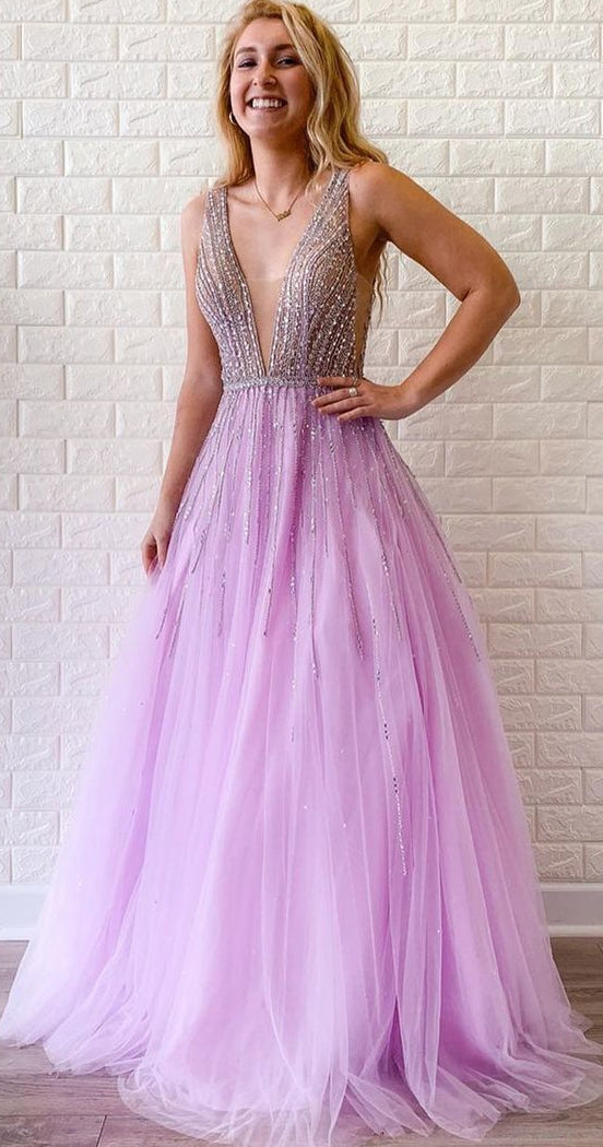 A-line Long Prom Dress With Beading,Fashion Winter Formal Dress PDP0163