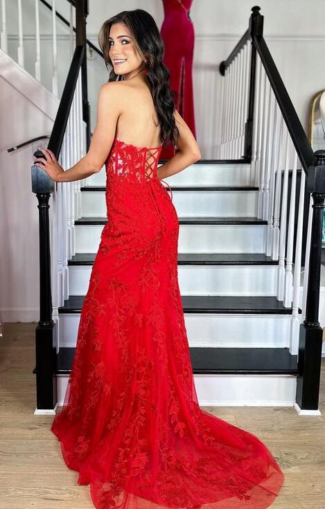 2023 Sexy Red Mermaid Long Prom Dress BP785