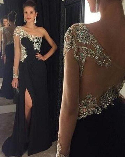 One Shoulder Long Prom Dress with Applique and Beading,Fashion Dance Dress,Sweet 16 Dress PDP0211