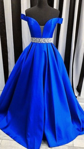 Off Shoulder Long Prom Dress With Beading,Fashion Winter Formal Dress PDP0168