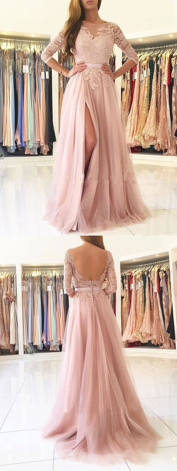 Long Prom Dress with Sleeves,Fashion Dance Dress,Sweet 16 Dress PDP0212