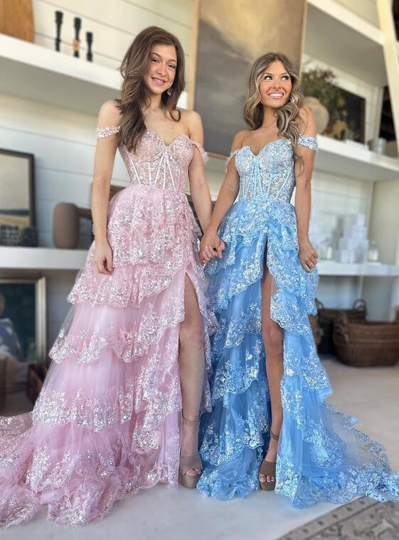 2023 Sparkly Lace Long Prom Dress BP832