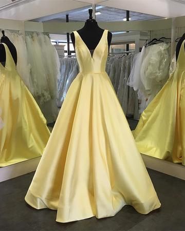 V-neck A-line Long Prom Dress, Popular Dance Dress ,Fashion Wedding Party Dress PDP0035