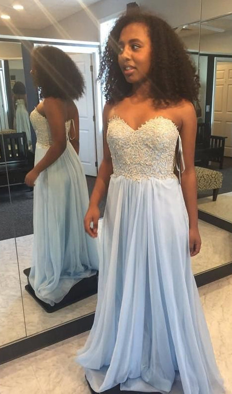 Sweetheart A line Long Prom Dress with Applique and Beading,Fashion Dance Dress,Sweet 16 Dress PDP0245