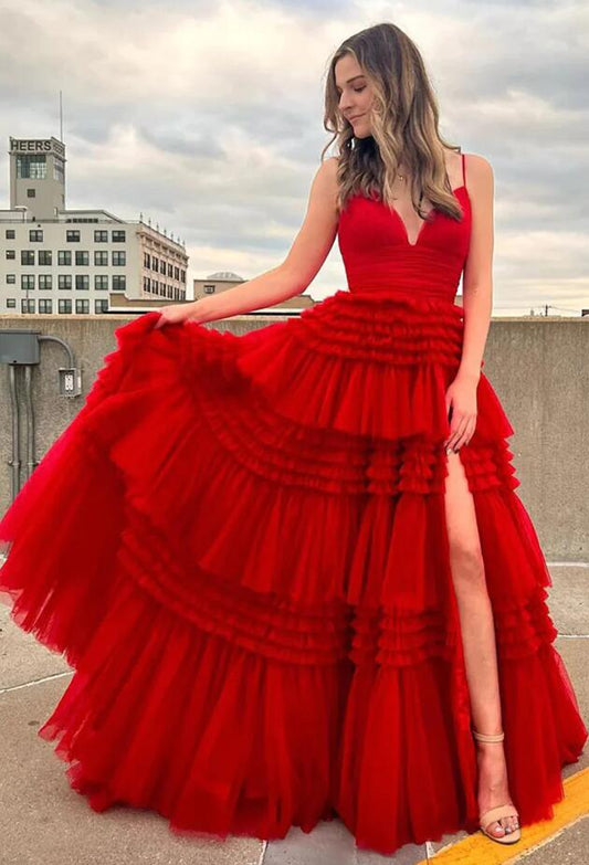 2023 Sexy Sparkly Red Long Prom Dress BP799