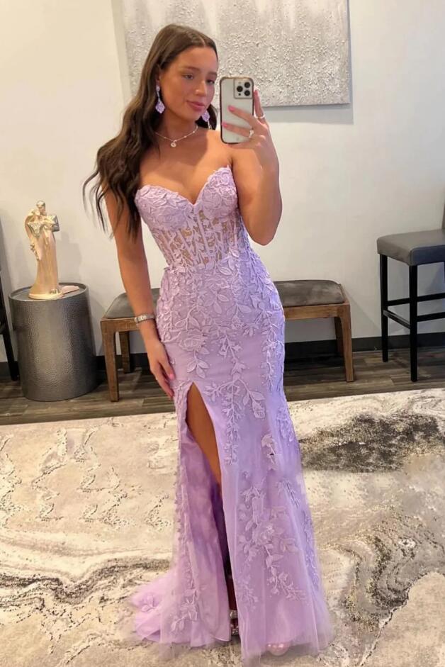 2023 Sexy Strapless Mermaid Long Prom Dress with Slit BP794