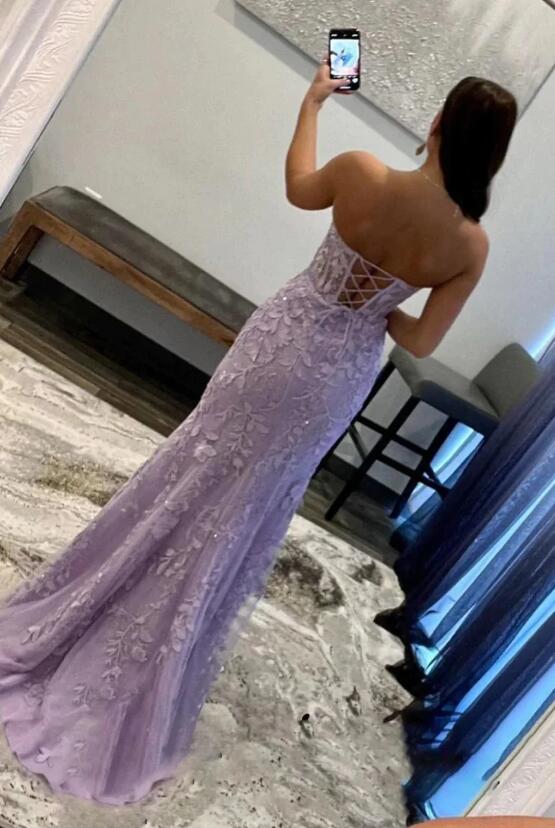 2023 Sexy Strapless Mermaid Long Prom Dress with Slit BP795