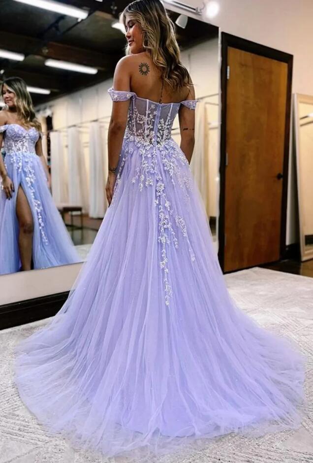 2023 Sparkly Long Prom Dress with Slit BP802