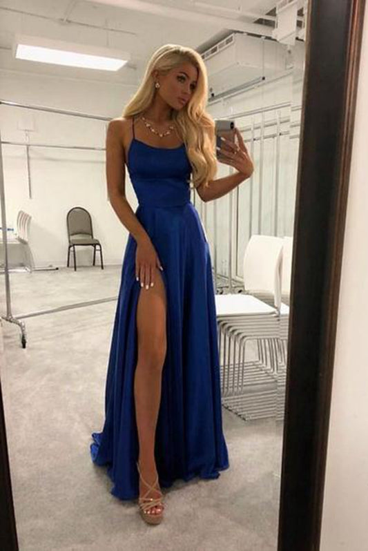 2023 Simple Long Prom Dresses with Slit Fashion Formal Dress BP825