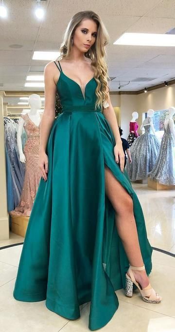 Simple Long Prom Dress with Slit,Fashion Dance Dress PDP0180