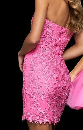 Strapless Sexy Lace Homecoming Dresses,Short Prom Dresses,Dance Dress BP430